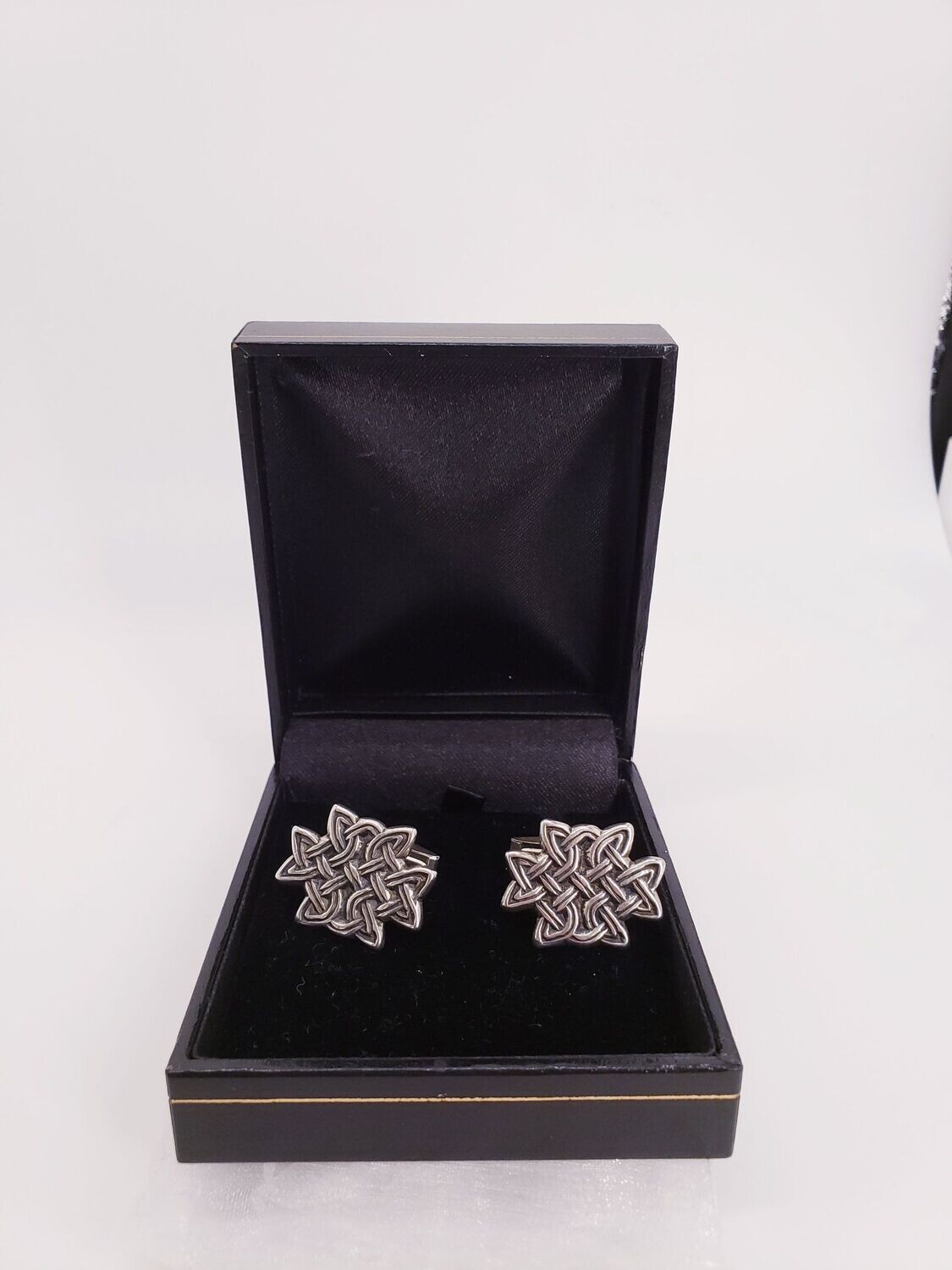 Vintage Estate Sterling Silver Handmade Celtic Knot Cross Cufflinks