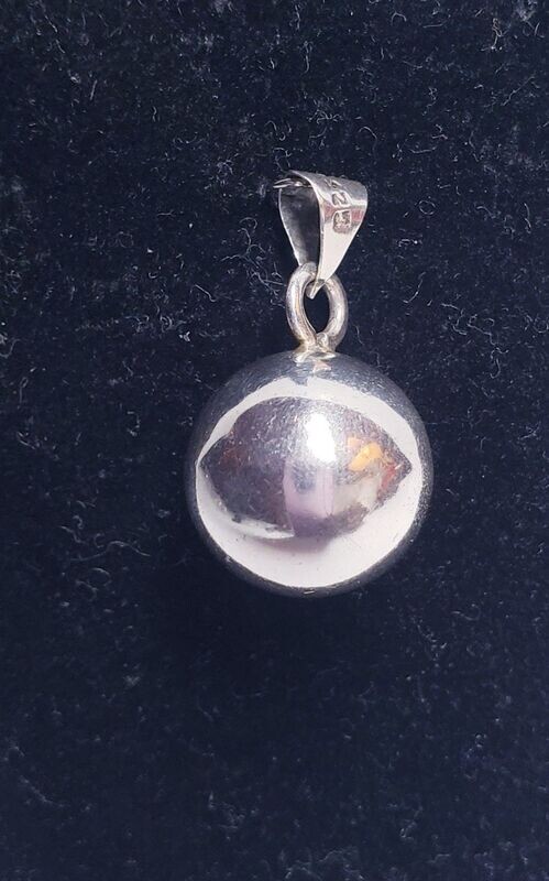 Vintage Sterling Silver Jingle, Chime Ball Charm Pendant