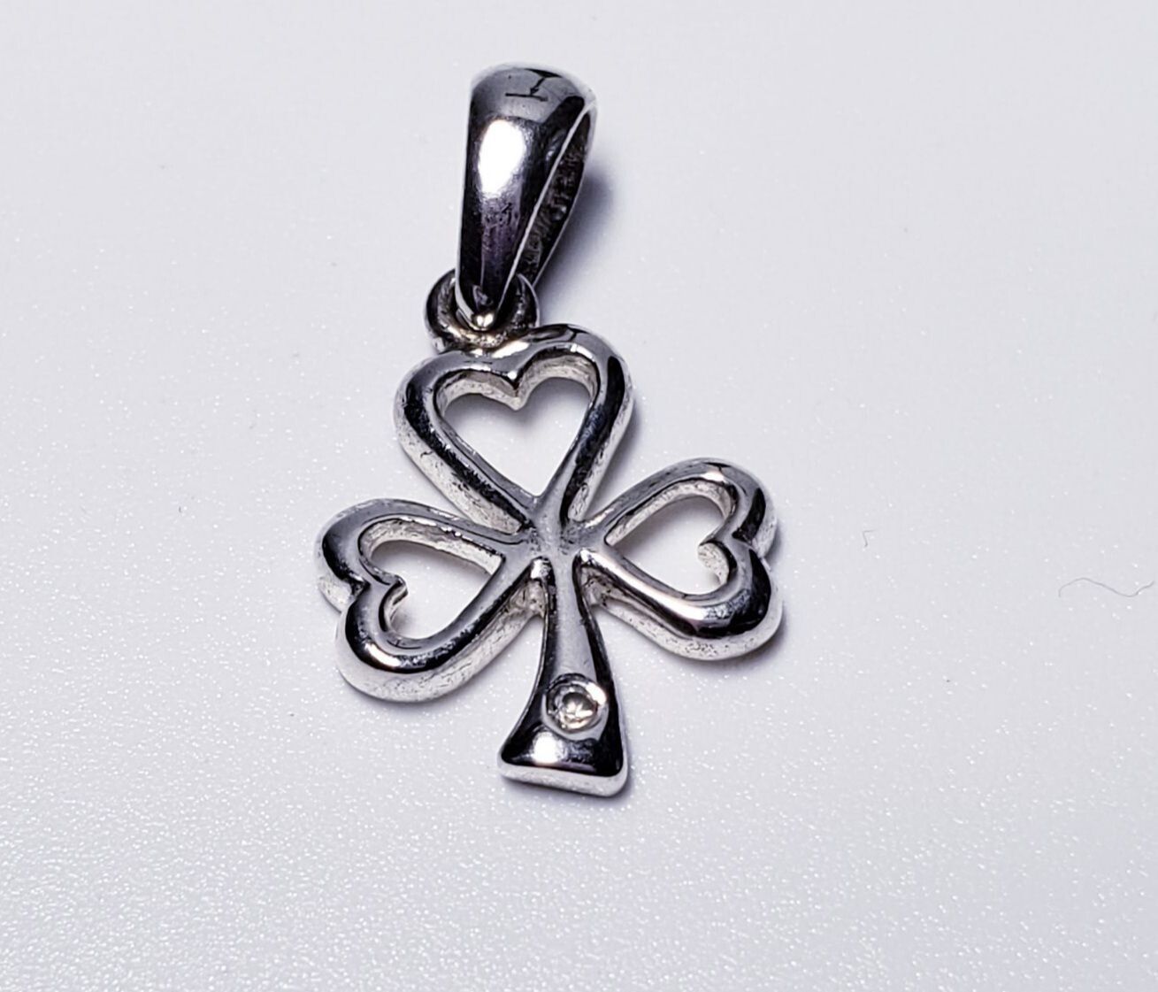 Sterling Silver Irish Lucky Shamrock Charm Pendant