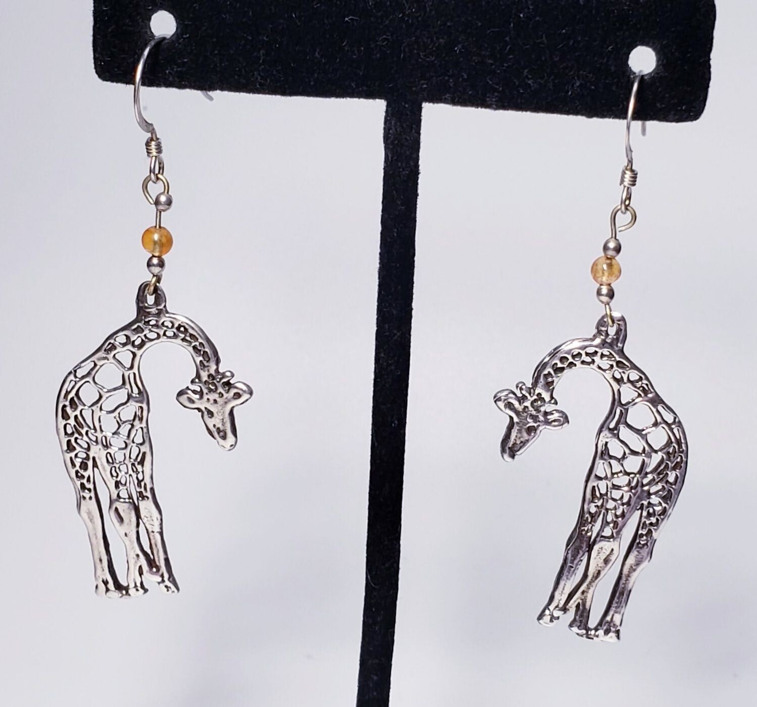 Giraffe Double Sided Pierced Dangle Earrings