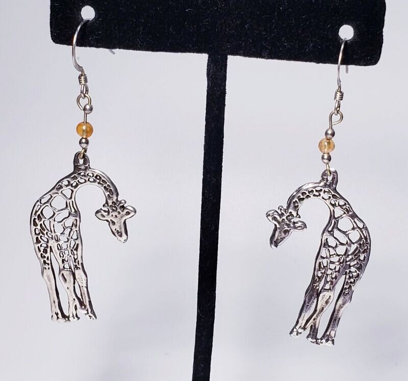 Giraffe Double Sided Pierced Dangle Earrings