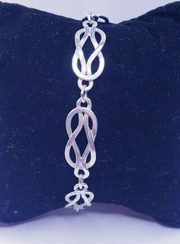 Davian Celtic Love Knot Sterling Silver Bracelet 7.25"
