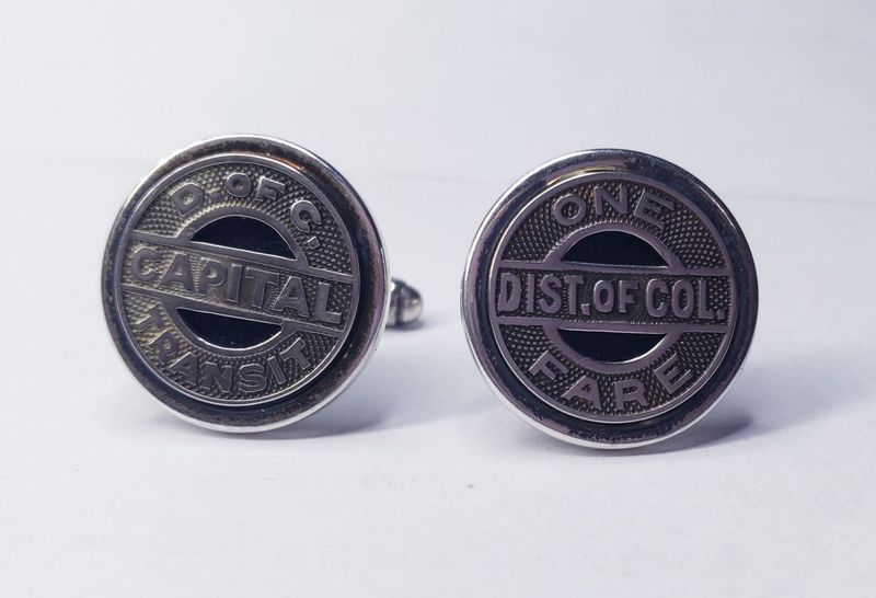 Transit Tokens Sterling Silver Men Cufflinks