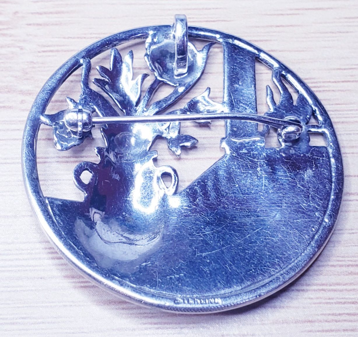Greco-Roman Scene Sterling Silver Brooch/Pendant