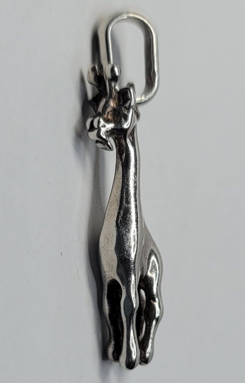 Giraffe Italian Made Sterling Silver Charm Pendant