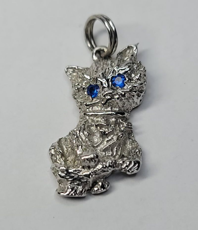 Kitty Cat Sterling Silver Charm Pendant