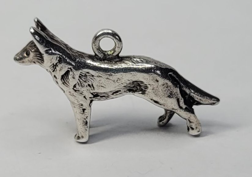 German Shepherd Dog Sterling Silver Charm Pendant