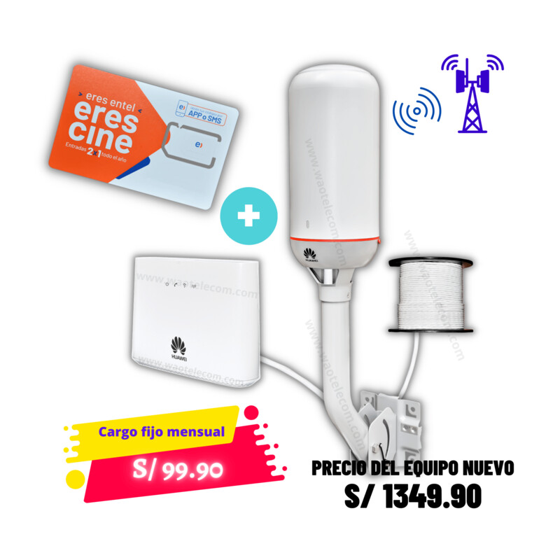 Antena externa Huawei para zona Rural + Chip Entel con internet ilimitado Antena externa Huawei para zona Rural + Chip Entel con internet ilimitado