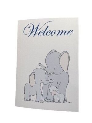 Baby Elephant Welcome New Baby Card|Personalisation available.