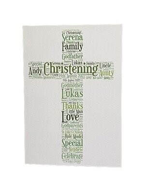 Special Occasion Word Art Card|Christening, Holy Communion, Retirement, Bar Mitzvah