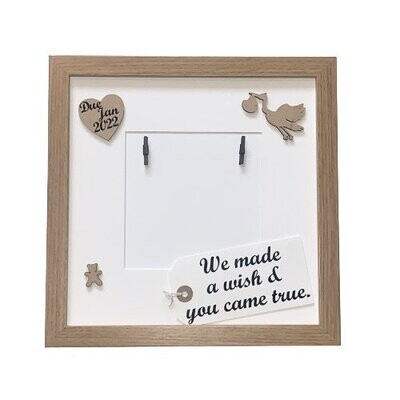 We Made A Wish Baby Scan Photo Frame|Personalised with Due month and year.