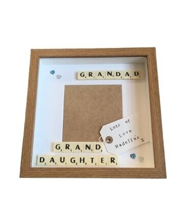 Grandparent and Grandchild Scrabble Art Photo Frame|Personalised.