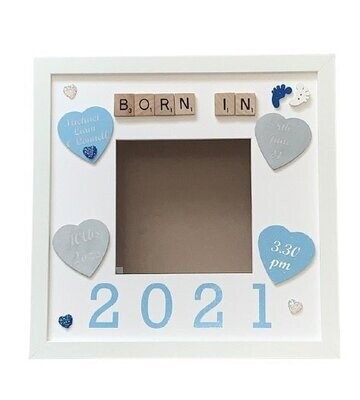 Baby Birth Details Photo Frame|Fully personalised with all birth details.