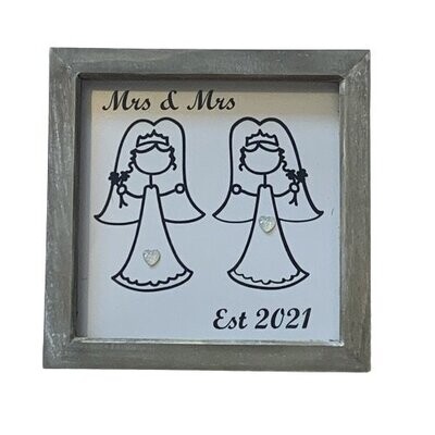 Wedding or Wedding Anniversary Stick Figure Frame|Personalised.
