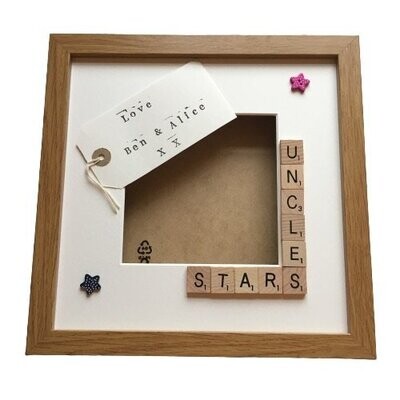 Uncle's Stars, Angels or Monsters|Personalised Scrabble Art Photo Frame.