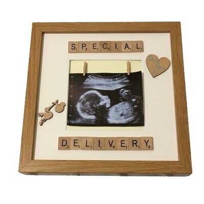 Special Delivery Baby Scan Scrabble Art Picture Frame|Personalised