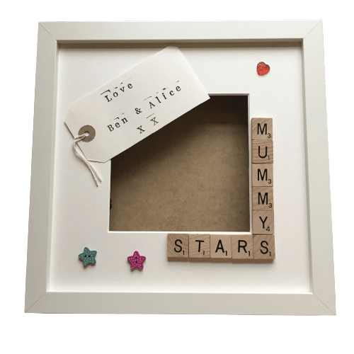 Mummy's Stars, Angels or Monsters|Personalised Scrabble Art Photo Frame.