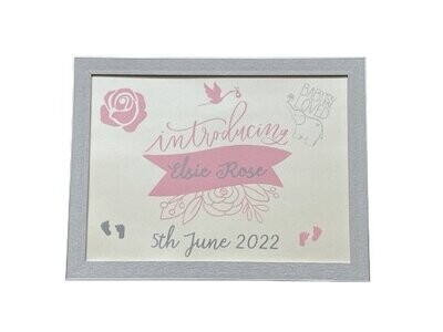 Introducing - Welcome baby frame|Personalised vinyl frame.