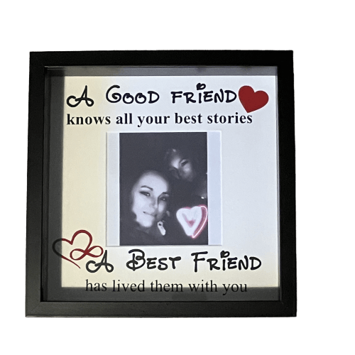 Best Friends Photo Frame|A good friend knows all your best stories, A best friend has lived them with you. Beautiful friendship frame.
