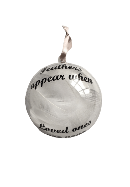Feathers Appear Christmas Memorial Bauble|Customised.