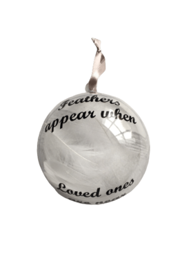 Feathers Appear Christmas Memorial Bauble|Customised.