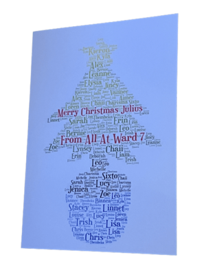 Christmas Word Art Card|Customise with choice of shape and your own words.