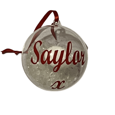 Personalised Christmas Bauble|Choice of colours & words.