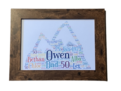 Word Art Framed Print|Completely customisable. A4 size