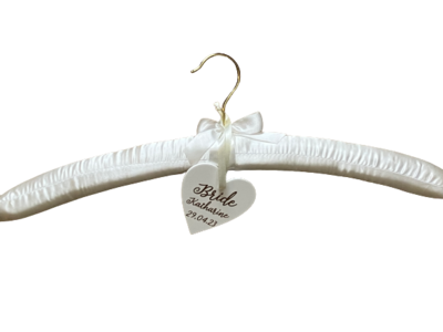 Satin Bridal Wedding Hanger with personalised heart