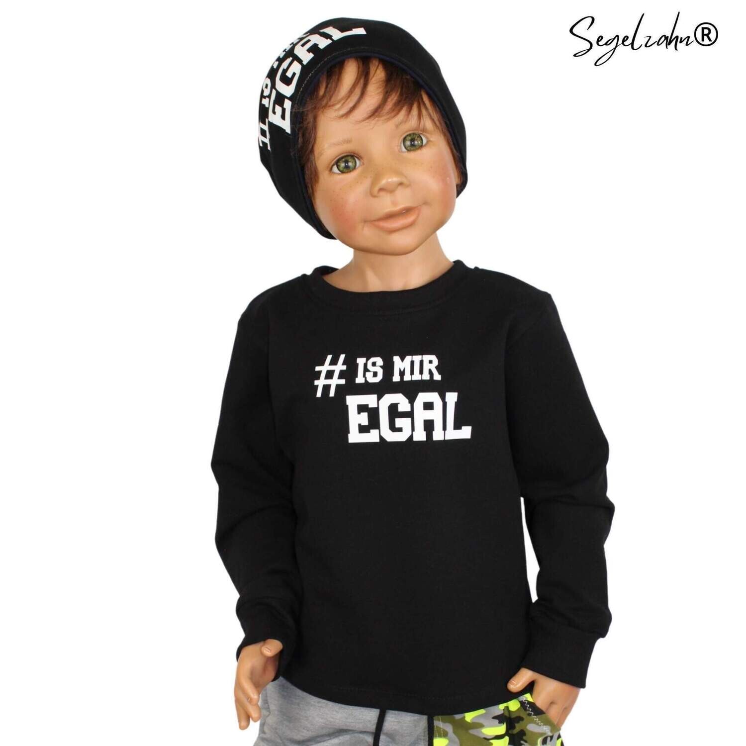 Sweatshirt Kinder Schwarz mit frechem Spruch - Oberteil Langarmshirt Kind Baby Junge Mädchen  schwarzes Kindershirt Segelzahn Kinderkleidung