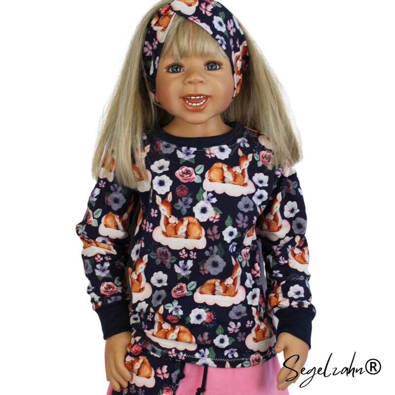LANGARMSHIRT FÜR MÄDCHEN REH BLAU KINDER OBERTEIL SÜßE REHE LANGARMSHIRT FÜR MÄDCHEN REH BLAU KINDER OBERTEIL SÜßE REHE