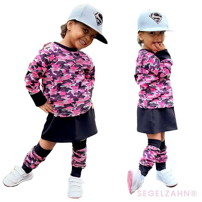 Langarmshirt Mädchen - Camouflage Neon Pink Langarmshirt Mädchen - Camouflage Neon Pink