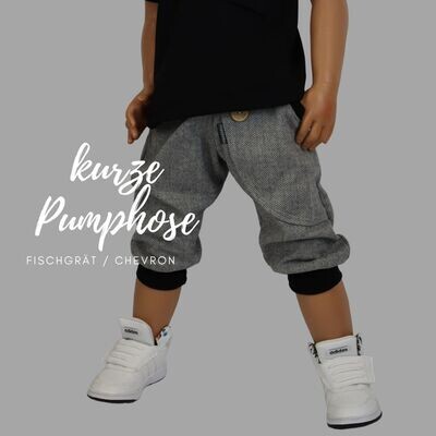 kurze Pumphose Kinder Fischgrät Hose Kind Baby elegante kurze Sommerhose Unisex Hellgrau Kinderhose Junge Mädchen Einschulung