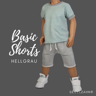 Shorts, kurze Hose für Kinder Grau, Sommerhose Unisex Jungen Mädchen Baby einfarbig schlicht Basic Sweat Hose