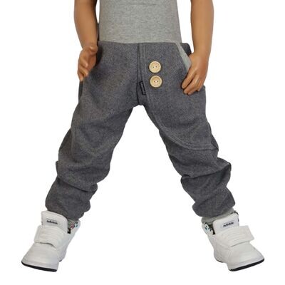 elegante Fischgrät Pumphose Kinder Unisex Hose Fischgrätmuster Dunkelgrau Jungen Mädchen Einschulung