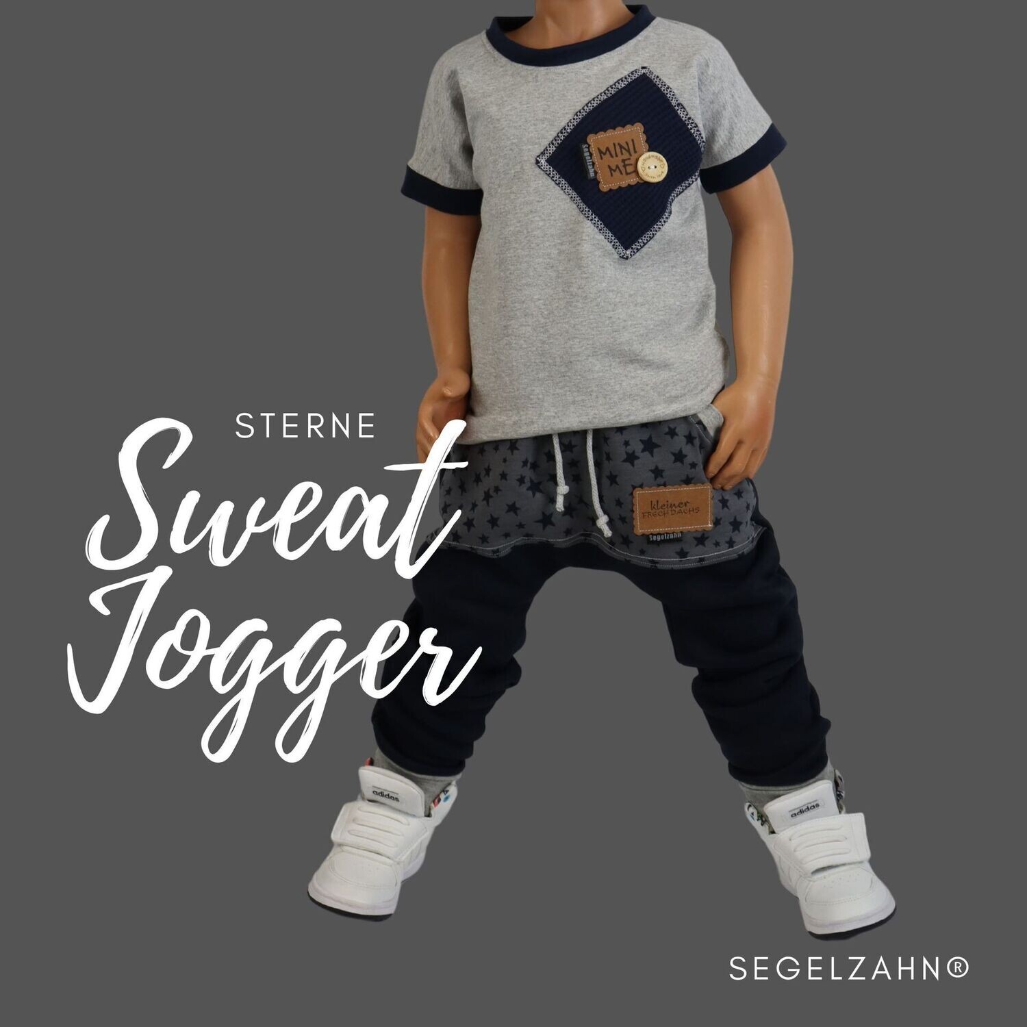Sweat Hose Kinder Blau Sterne , Unisex Kinderhose Slim Fit Jungen Mädchen Jogginghose