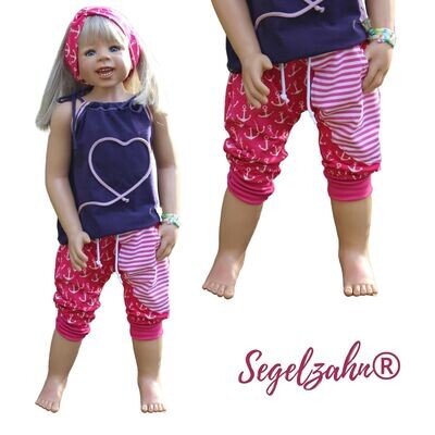 kurze Pumphose Mädchen Kinder Babys Pink Sommerhose Anker Maritim Kinderhose