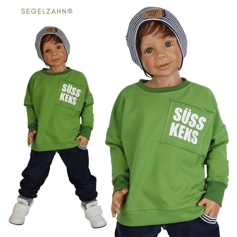 Oversize Sweatshirt Kinder Grün - SÜß KEKS Oversize Sweatshirt Kinder Grün - SÜß KEKS