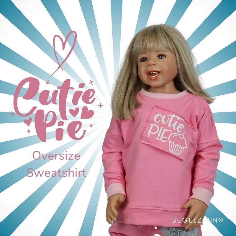 Oversize Sweatshirt Mädchen Rosa - Cutie Pie Oversize Sweatshirt Mädchen Rosa - Cutie Pie