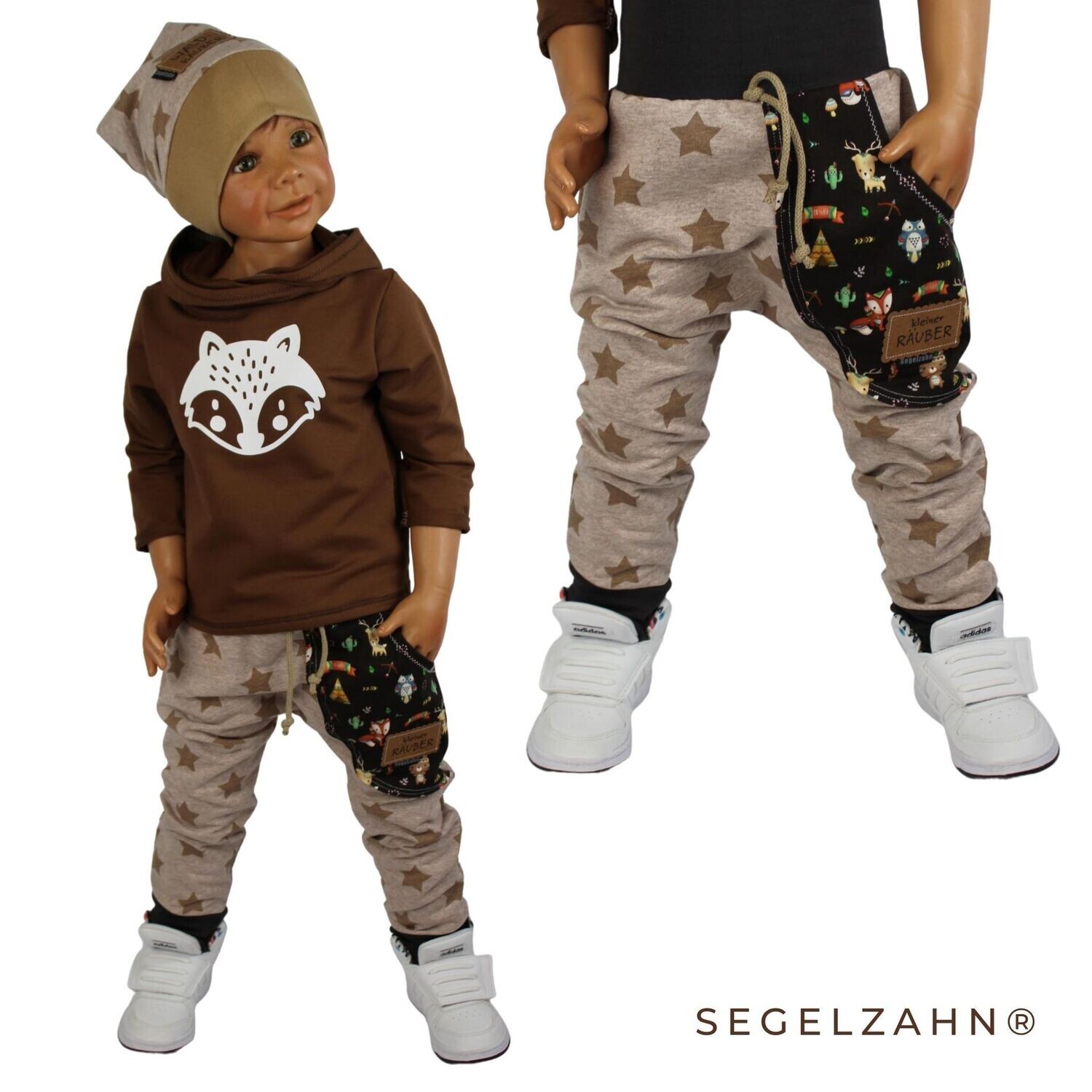 Slim Fit Hose Kinder - Fuchs - Sterne - Sweat Jogger Kind Baby - Jogginghose - Segelzahn - Hosen - Geschenkidee - Kinderkleidung