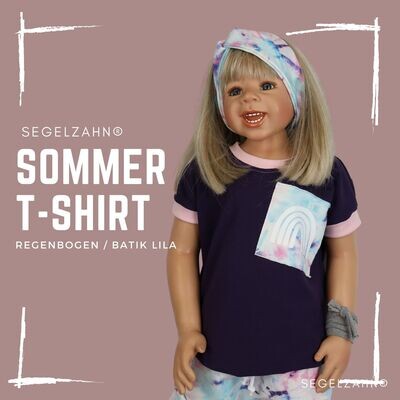 T-Shirt Mädchen Regenbogen Batik Lila - Sommershirt Kind Baby - Oberteil Sweatshirt Mädchenshirt - Segelzahn Kinderkleidung Regenbogenshirt