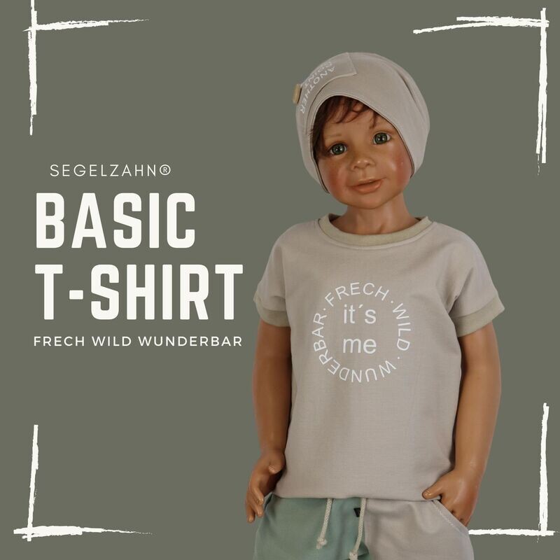 T Shirt Kinder Unisex Beige - Sommershirt Junge Mädchen Baby - Kurzarmshirt Sommer Frühling Tshirt für Kids einfarbig schlicht Segelzahn