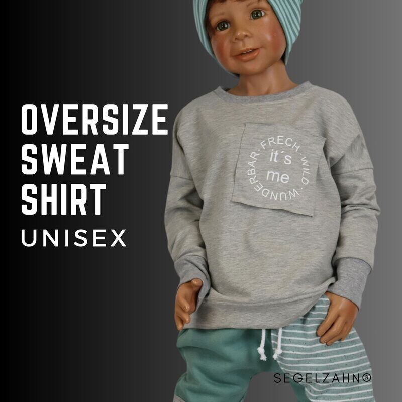 Sweatshirt Kinder Oversize Pullover Grau - Langarmshirt Kind Baby Junge Mädchen Kinderpullover Shirt Oberteil Segelzahn Kinderkleidung Sweatshirt Kinder Oversize Pullover Grau - Langarmshirt Kind Baby Junge Mädchen Kinderpullover Shirt Oberteil Segelzahn Kinderkleidung