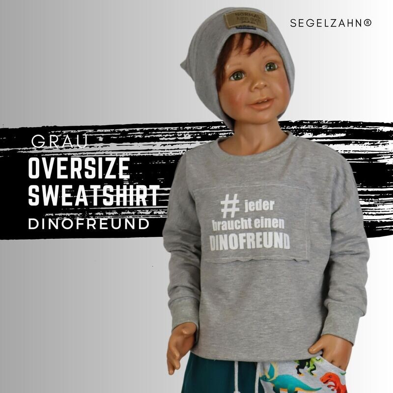 Oversize Sweatshirt Kinder Dino / weiter Pullover Kinder Grau / Jungen Mädchen / Oberteil Dinosaurier / Segelzahn Kinderkleidung Oversized Oversize Sweatshirt Kinder Dino / weiter Pullover Kinder Grau / Jungen Mädchen / Oberteil Dinosaurier / Segelzahn Kinderkleidung Oversized