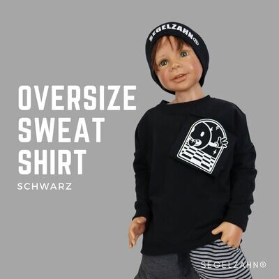 Sweatshirt Kinder Oversize Pullover Schwarz / Jungen Mädchen Kinder / Pullover / Kinderpullover / Sweat Shirt Segelzahn Kinderkleidung