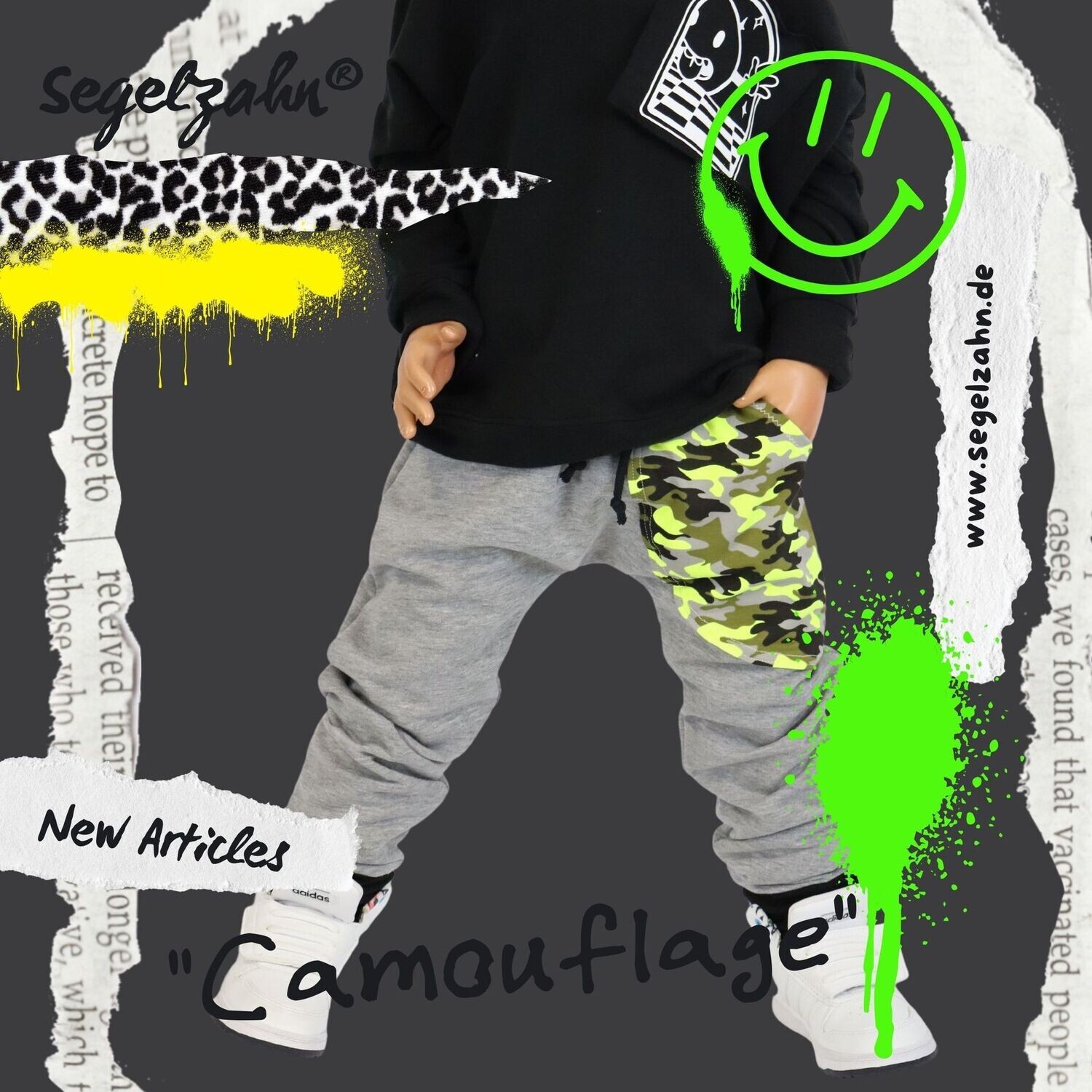 Slim Fit Hose Kinder / Sweat Jogger Kind Baby / Camouflage / Hosen / Jungen / Jogginghose / Sweathose / Segelzahn Kinderkleidung Tarnhose