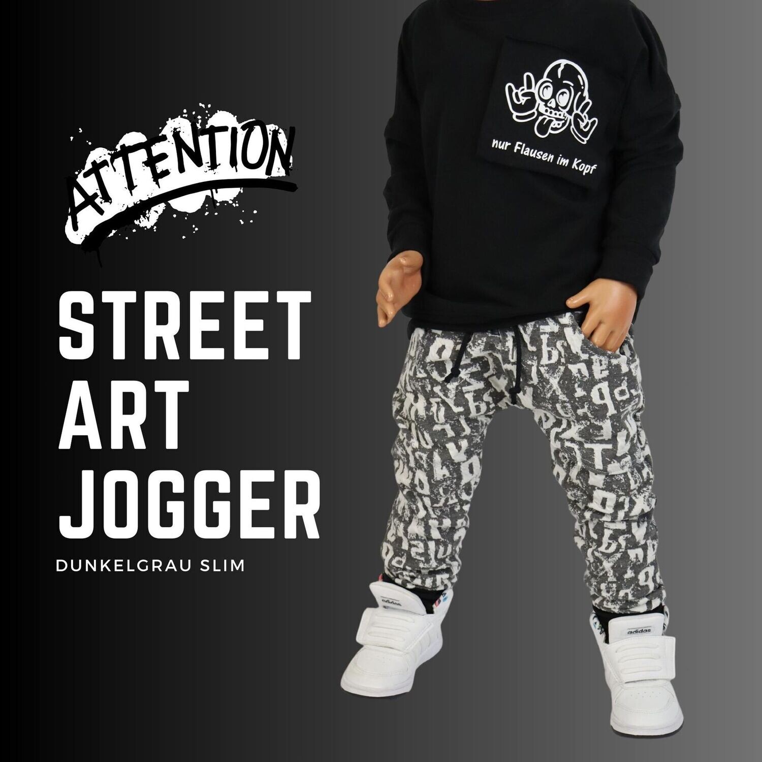 Slim Fit Jogger Kinder / Jacquard Hose / Kind Baby / Jogginghose / Kinderhose / Junge / Dunkelgrau / Segelzahn Kinderkleidung