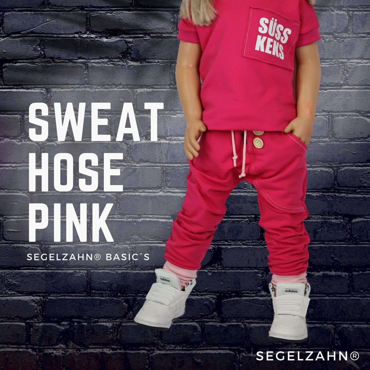 Slim Fit Sweat Hose Mädchen Kinder Jogginghose Pink - Jogger Pants Kind Baby Basic Hosen Kinderhose Segelzahn Kinderkleidung Mädchenhose