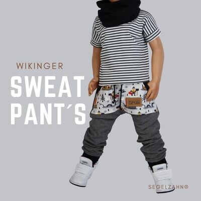 Wikinger Hose Kinder Grau - Sweat Jogger Kind Baby - Slim Fit Hosen - Jungen - Jogginghose - Sweathose - Segelzahn- Geschenkidee - Kleidung