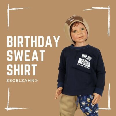 Oversize Sweatshirt Blau - Birthday Shirt - Jungen Mädchen Pullover - Geburtstagsshirt Segelzahn